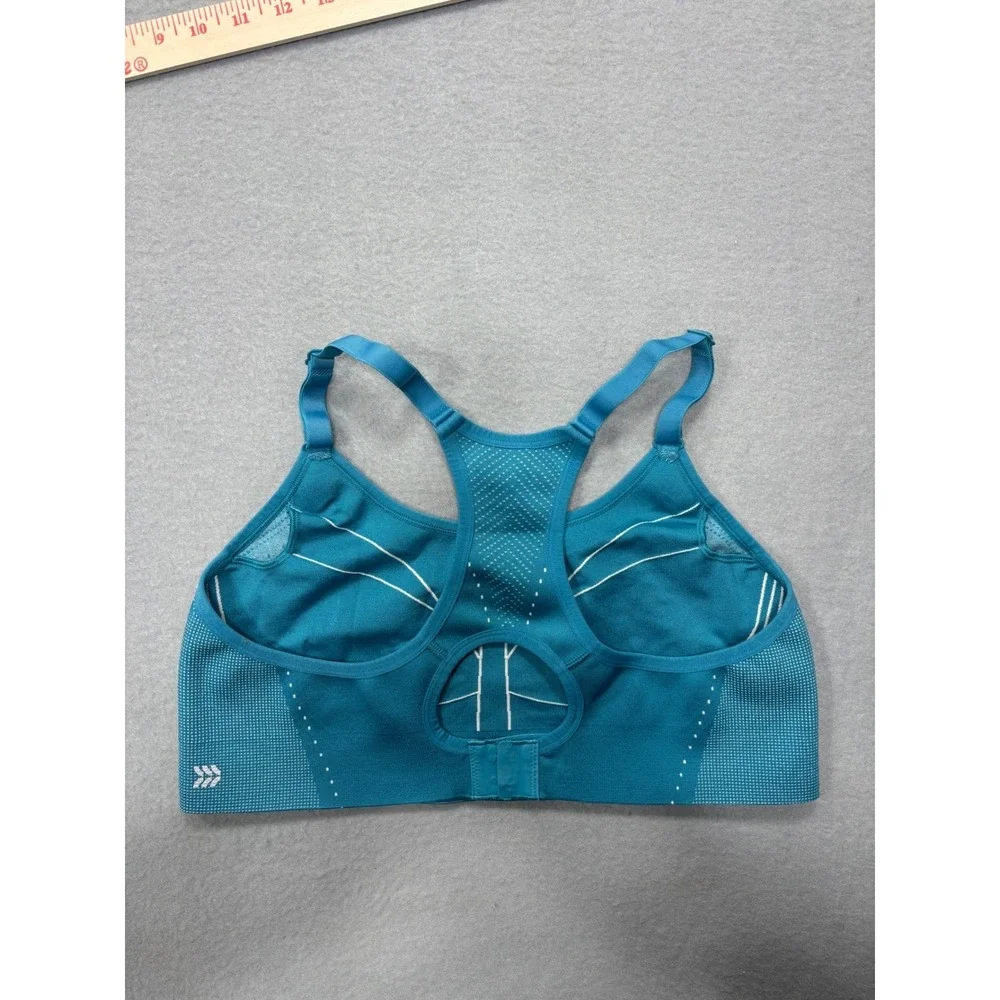 All in Motion Sports Bra Large Support Adjustable‎ Straps Teal Blue Workout